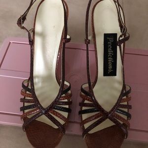 Predictions Vintage Snakeskin Slingback Heels